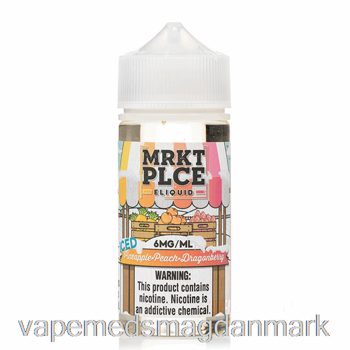 Vape Uden Nikotin Is Ananas Fersken Dragonberry - Mrkt Plce - 100ml 6mg
